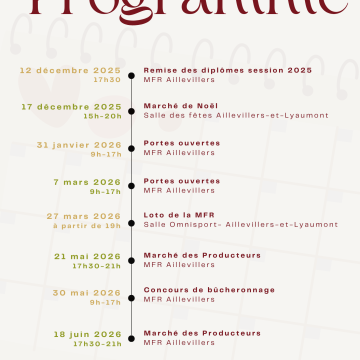 Programme année scolaire 2025-2026